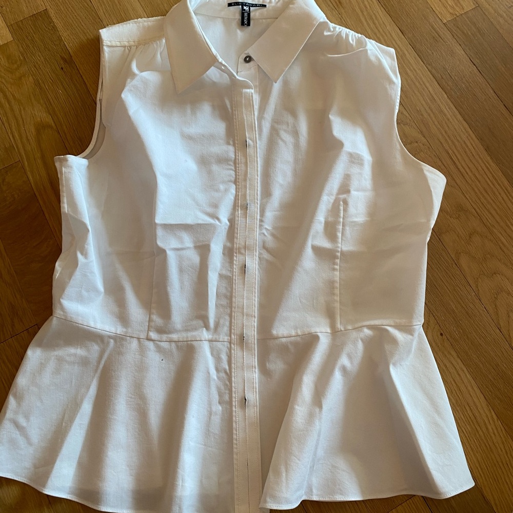 White Peplum Button Down, excellent condition